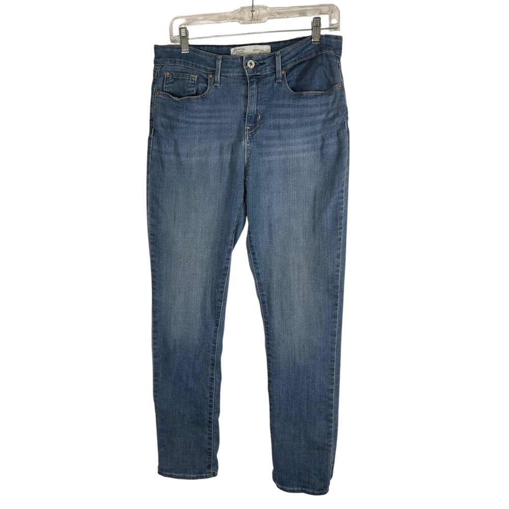 Signature by Levi Strauss & Co Womens Mid Rise Slim Jeans Medium Wash Blue